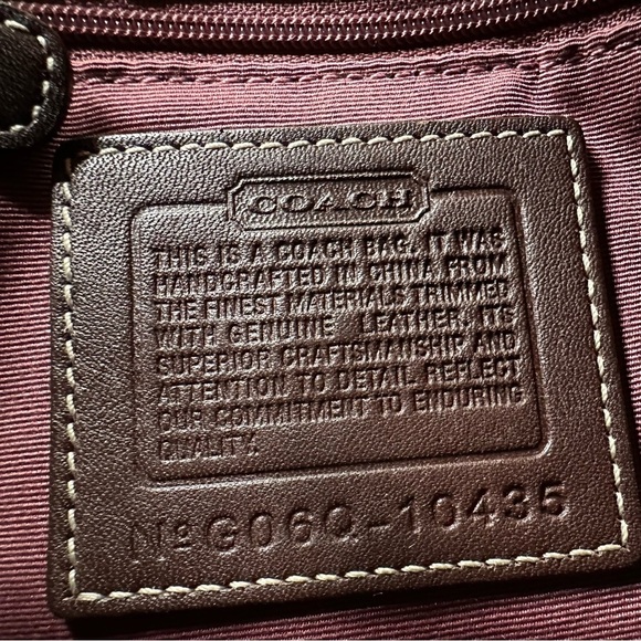 Coach Vintage Patchwork Shoulder Bag Signature Canvas Suede Brown Leather - Picture 11 of 13